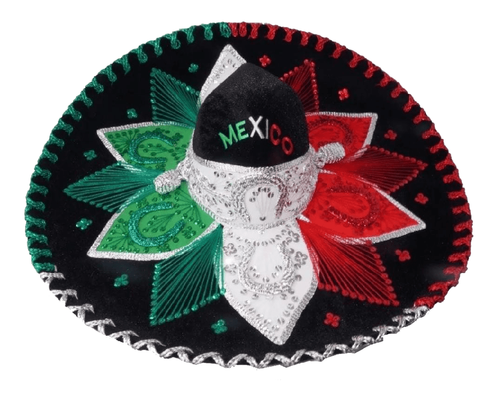 Sombrero Charro Fino Tricolor con Mexico