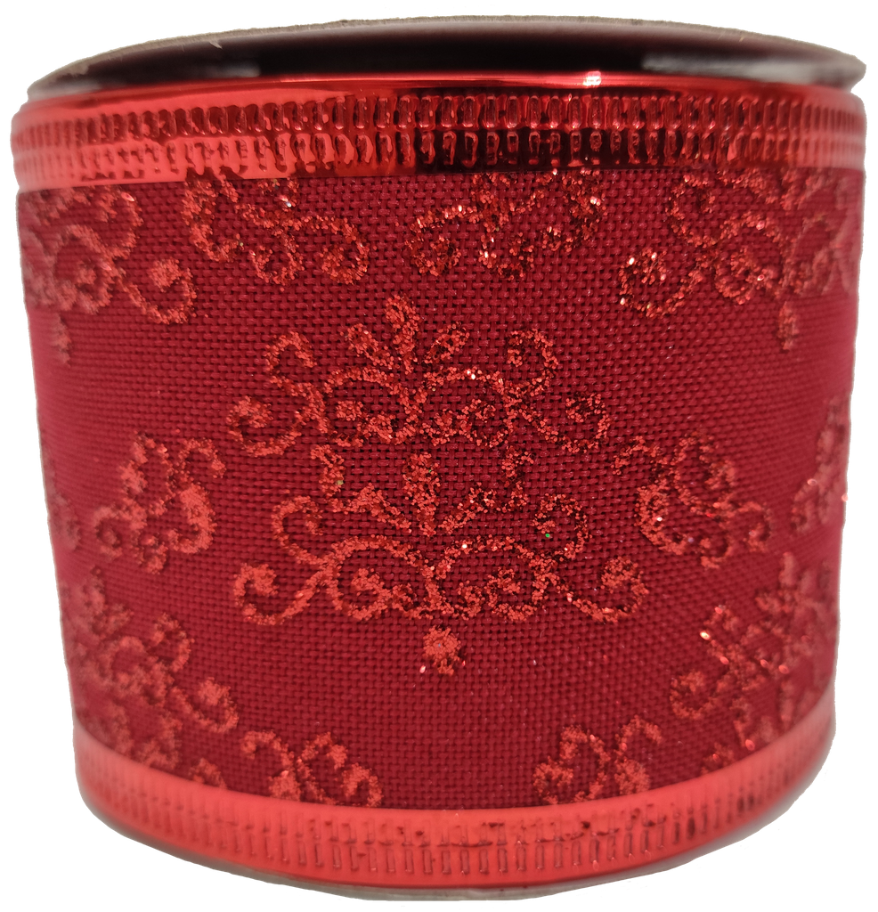 Cinta Alambrada 63RR Roja con Grecas Rojas 6.3cm x 9.14mts 1pz