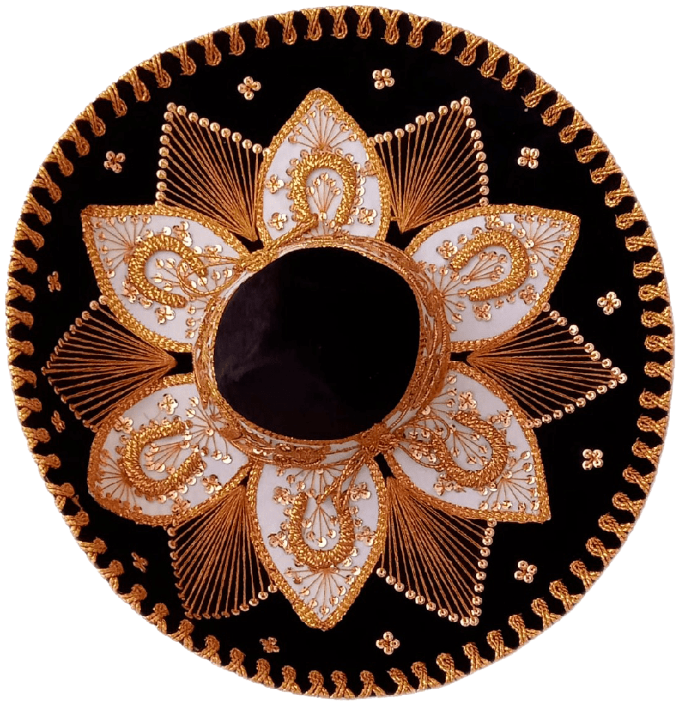 Sombrero Charro Fino Negro con Oro