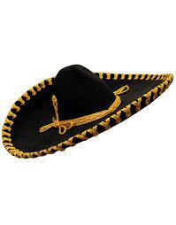 Sombrero Charro Simple Negro con Oro