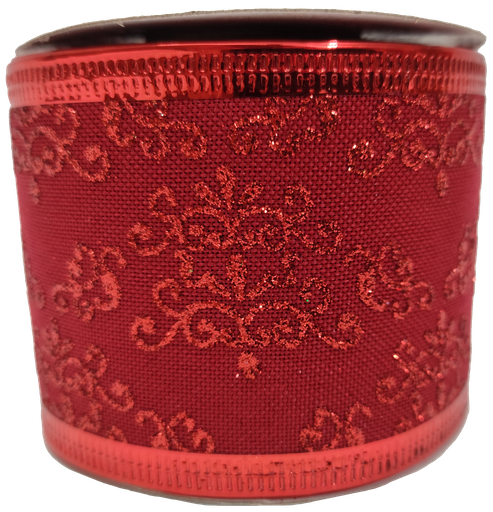 [TCH01563RR] Cinta Alambrada 63RR Roja con Grecas Rojas 6.3cm x 9.14mts 1pz