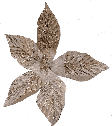 [FLA01704CH] Flor Artificial De 40 cm Champaña 5 Petalos